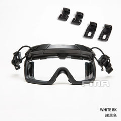 FMA Tactical Helmet Goggles Anti-fog Transparent 3MM Lens Rail Clips FAST Helmet 07FC0E-D4 - KOEEK