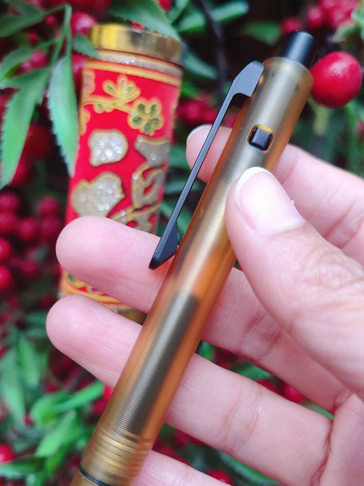 EDC PEI Titanium Alloy Pocket Ballpoint Pen Signature Writing Student Office Pen 07FC0E-D4 - KOEEK