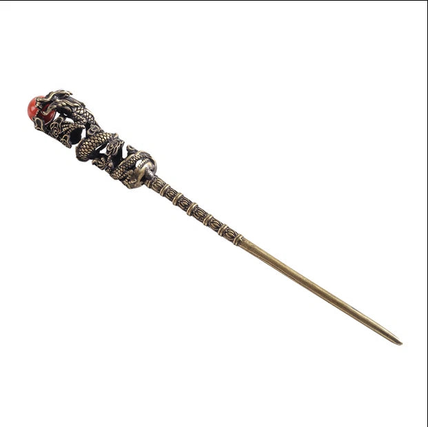 Copper Brass Dragon Cigar Needle Cigar Draw Enhancer Tool Women Hairpin Gift 07FC0E-D4 - KOEEK