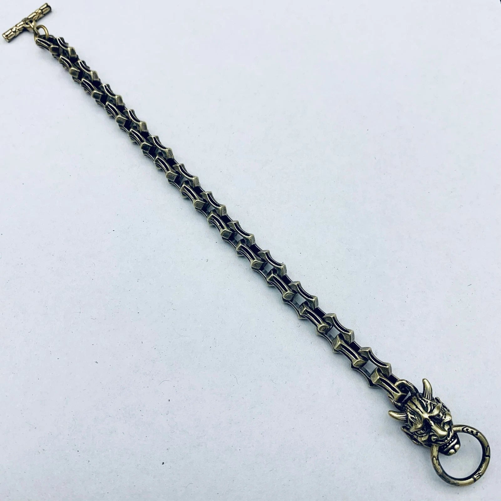 Solid Brass Handmade Vintage Bracelet Men's Bracelet Different Styles EDC Gifts 07FC0E-D4 - KOEEK