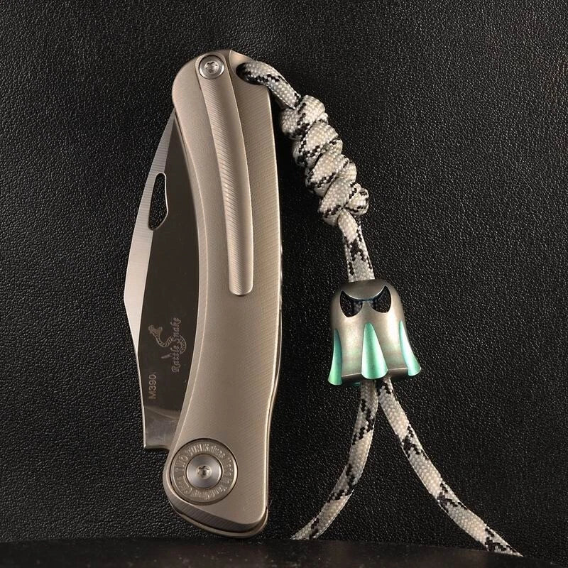 Titanium Ghost Knife Lanyard Bead Paracord Necklace Pendant Bracelet EDC Beads 07FC0E-D4 - KOEEK