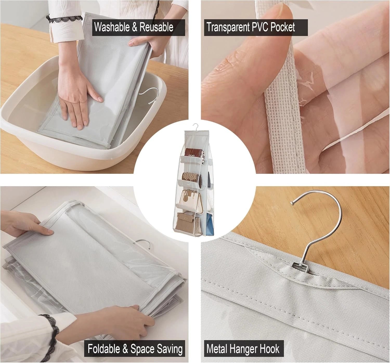 2-piece hanging storage bag Dimensions: 45.7 L x 14.1 W (2 light gray) 07FC0E-D4 - KOEEK