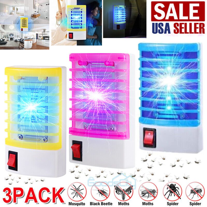 ny 3X Elektrisk Mosquito Fly Bug Insekt Zapper Killer Trap Lamp Stinger Skadedyrkontroll