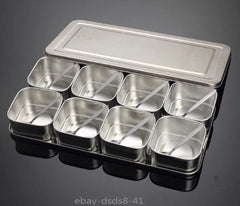 Stainless Steel Seasoning Box Set Creative Seasoning Jar 6 Grid 8 Grid 07FC0E-D4 - KOEEK