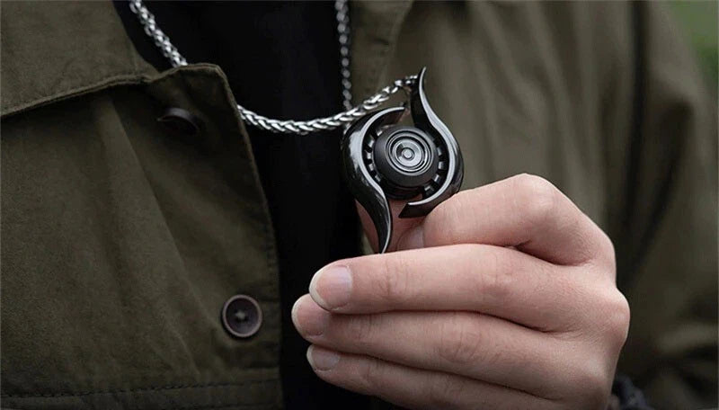 Magic Eyes Stainless Steel Hand Gyro Fidget Spinner Clicker for Collection 07FC0E-D4 - KOEEK