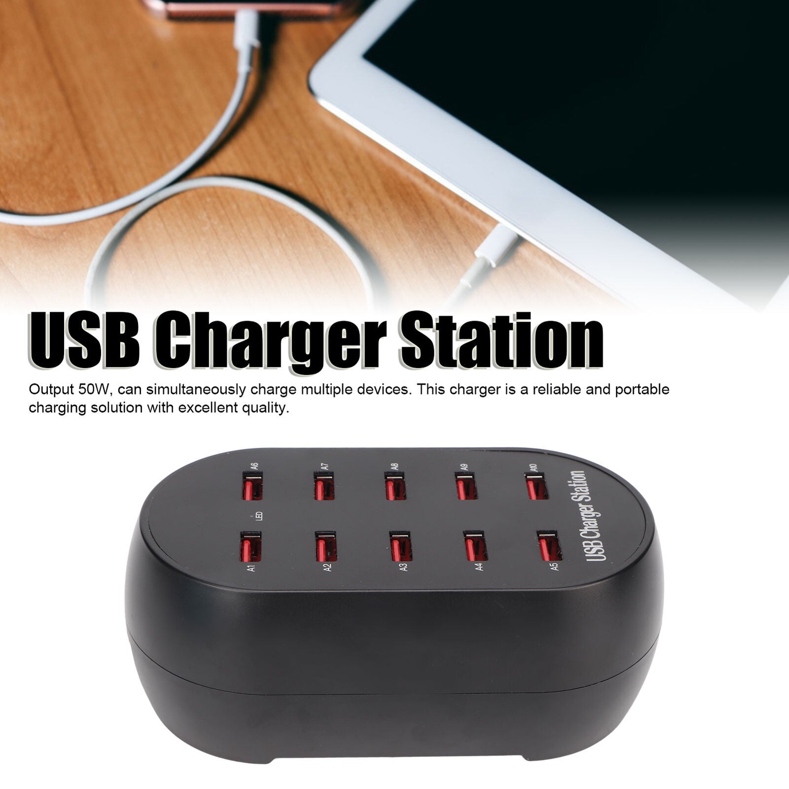 new Charging Station For Multiple Devices 50W 10 Port USB Charging Station Wall koeek - KOEEK