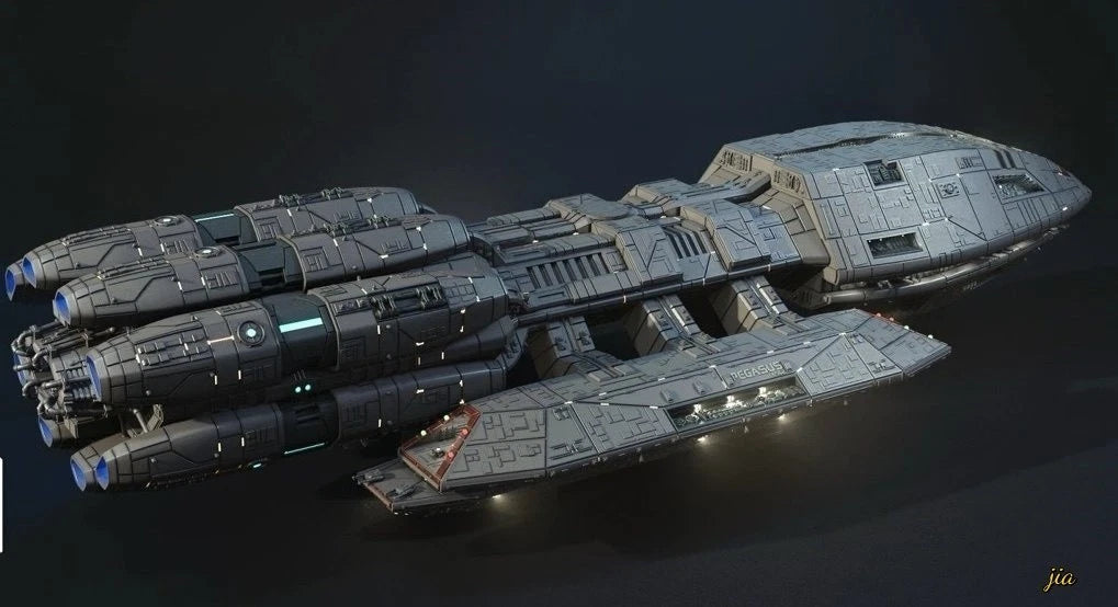 1/4000 Battlestar Pegasus Space Battleship Mode Kit W/base 3D Printing DIY 07FC0E-D4 - KOEEK