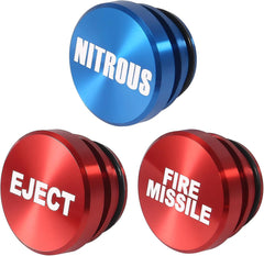 new 3 PCS Cigarette Lighter Plug Cover Red EJECT & FIRE Blue NITROUS 07FC0E-D4 - KOEEK