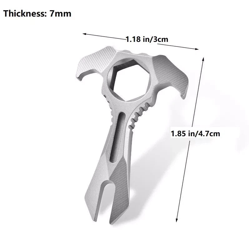 Titanium Alloy Pry Bar Crowbar Wrench Can Opener EDC Outdoor Portable Multi Tool 07FC0E-D4 - KOEEK