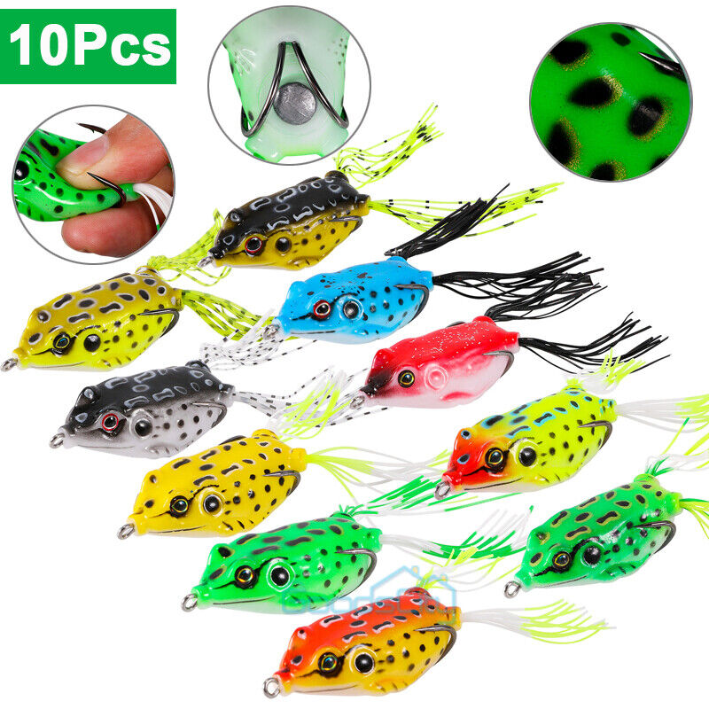 ny 1/10 STK Stor frø Topwater Soft Fishing Frogs Lure Bait Bass oz 2-3/8"