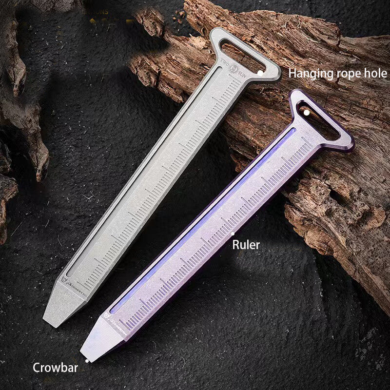 Outdoor Titanium Alloy Scale 90MM Metric Ruler Construction Site EDC Multi Tools 07FC0E-D4 - KOEEK