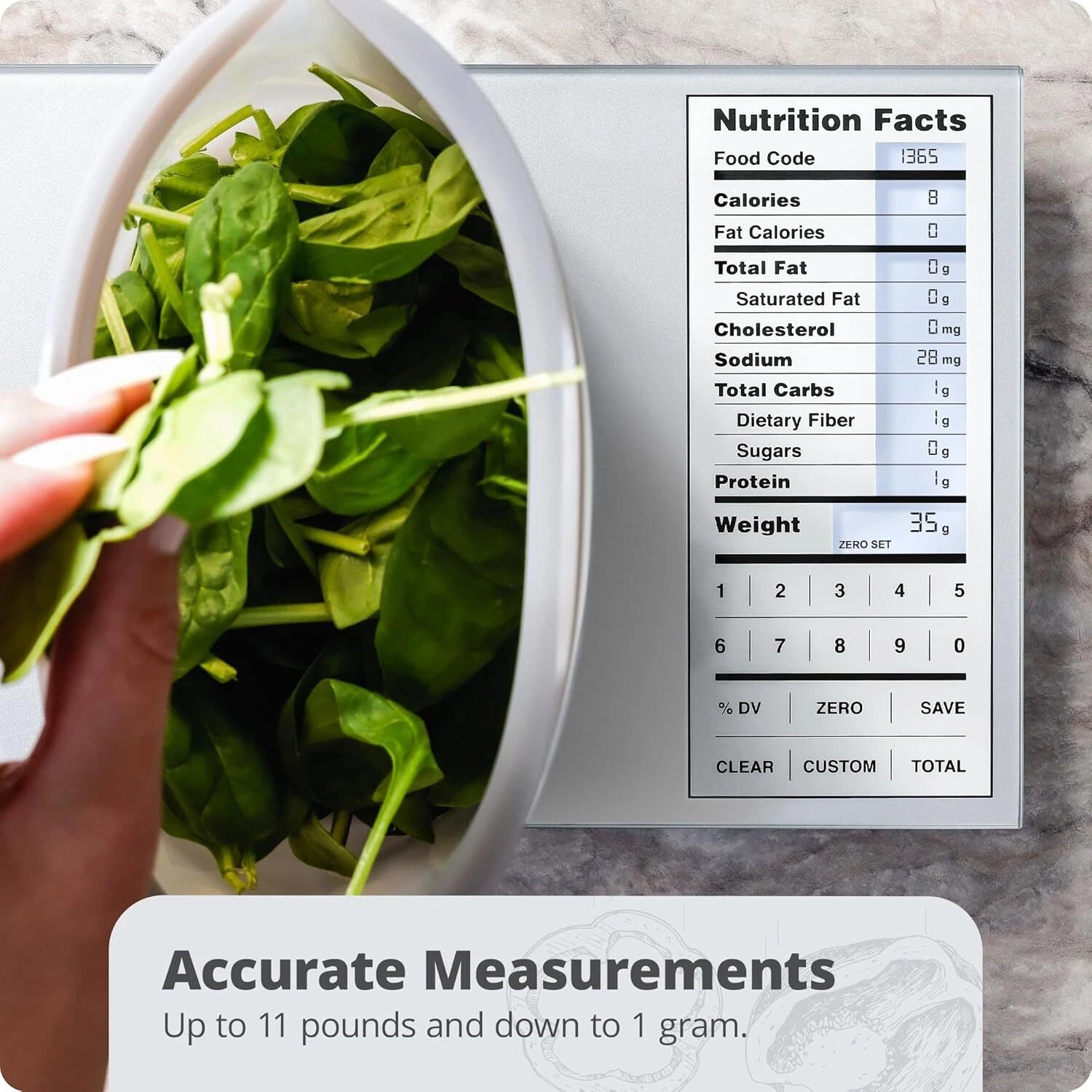 Food Grade Glass, Calorie Counting Scale, Meal Prep Scale, Weight Loss Scale 07FC0E-D4 - KOEEK