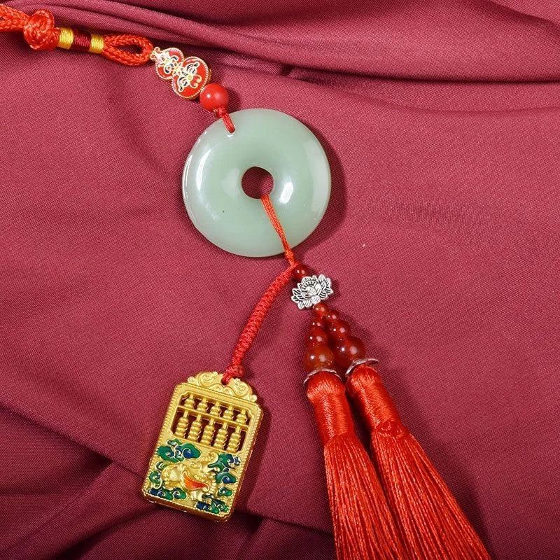 Chinese Style Hanging Pendant Pixiu Safe Travel Coin Kirin Abacus Car Decoration 07FC0E-D4 - KOEEK