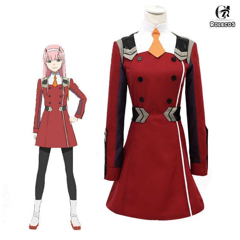 DARLING in the FRANXX 02 ZERO TWO Cosplay Outfit Red Uniform Custom Made 07FC0E-D4 - KOEEK