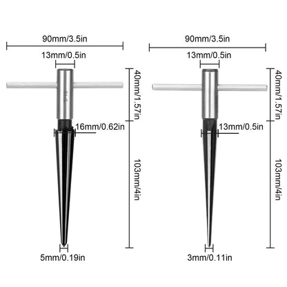 T Handle Tapered Reamer Bridge Pin Hole 1/8"-1/2" (3-13mm) & 3/16"-5/8" (5-16mm)