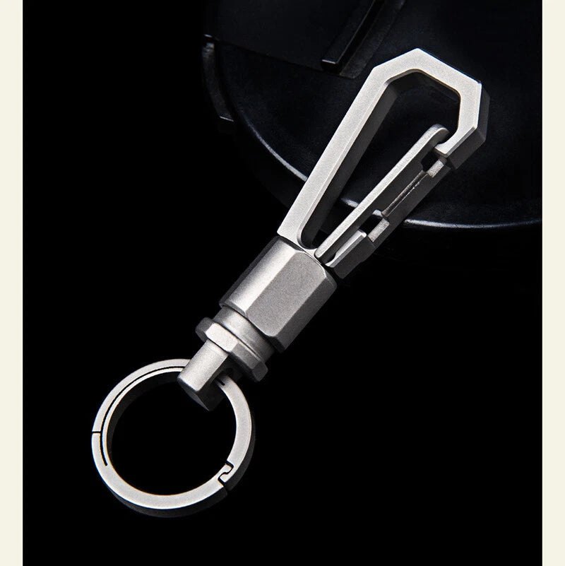 Rotating Titanium Alloy Keychain Dual Quick Release Tool Keyring Car Keychain 07FC0E-D4 - KOEEK