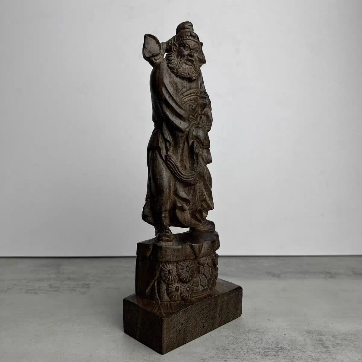 Vietnam Nha Trang Agarwood Zhong Kui Figurine 20cm Wood Carving Home Decor 07FC0E-D4 - KOEEK