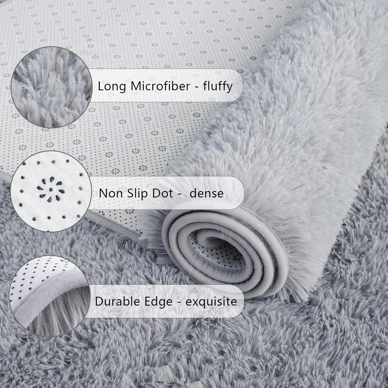 Soft Runner Rugs for Bedroom Living Room Plush Fluffy Rug 2x6 Feet, Shag Furry 07FC0E-D4 - KOEEK