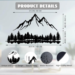 new DUOOLN Mountain View Metal Wall 39.4L" x 21.6W", Black -B 07FC0E-D4 - KOEEK