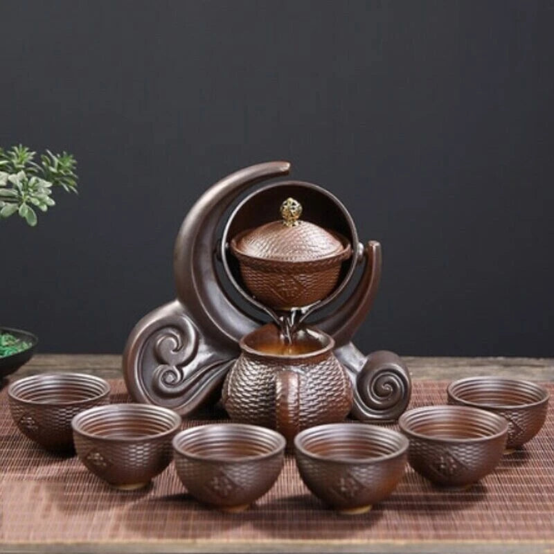 Lazy Man Tea Set Ceramic Teapot Semi Automatic Tea Making Kung Fu Tea Ceremony 07FC0E-D4 - KOEEK