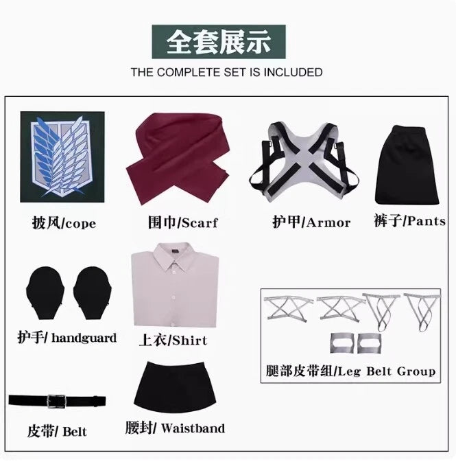 Attack on Titan Levi·Ackerman Cloak Shirt Pants Belt Anime Armor Cosplay Costume 07FC0E-D4 - KOEEK
