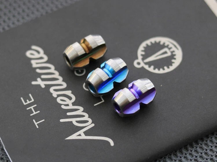 EDC Titanium Alloy Parachute Cord Pendant Lanyard Bead Keychain DIY Zipper Head 07FC0E-D4 - KOEEK