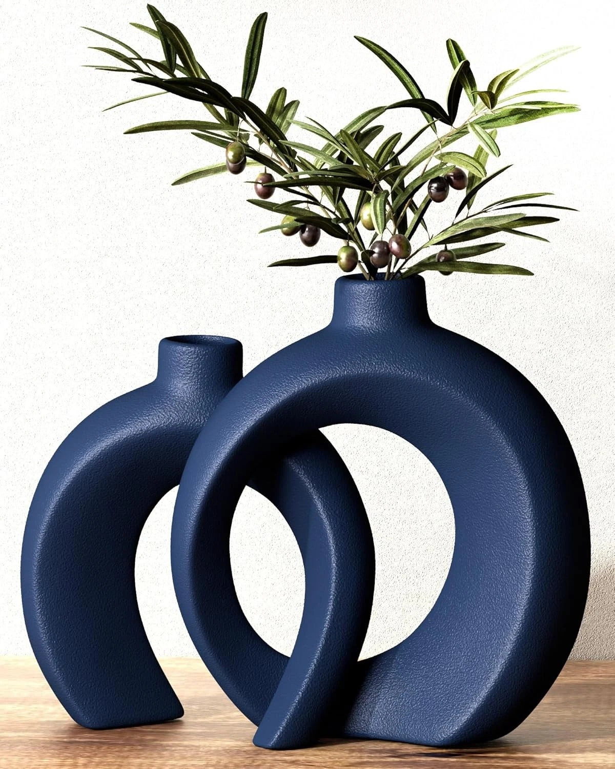 Blue Vase Set (2 pieces) -Suitable for living room coffee tables and bookshelves 07FC0E-D4 - KOEEK