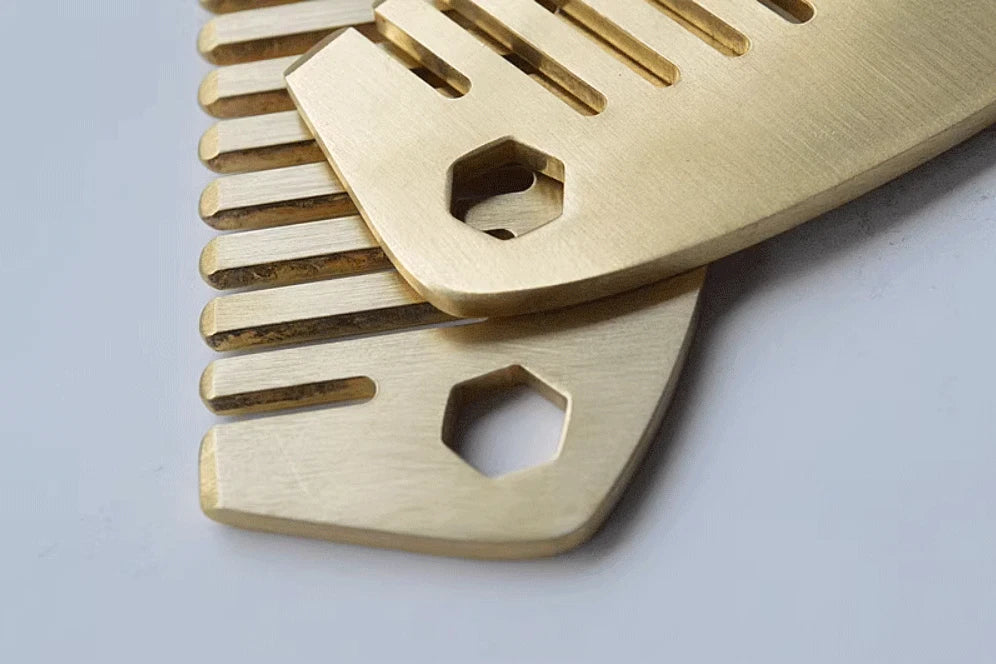 Solid Brass Comb Pocket Multi Tools Comb Bottle Opener Wrench Man EDC Gift 07FC0E-D4 - KOEEK