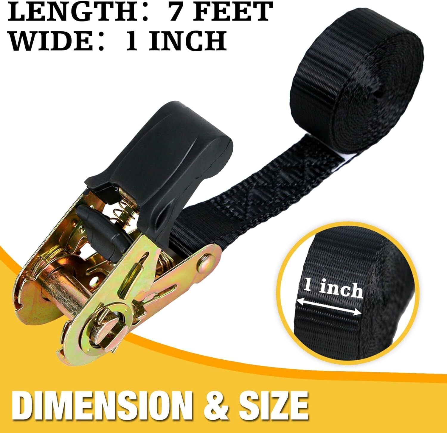 new Endless Ratchet Tie Down Straps,Du-Rable Nylon Black 1in x 7ft-2p, 07FC0E-D4 - KOEEK
