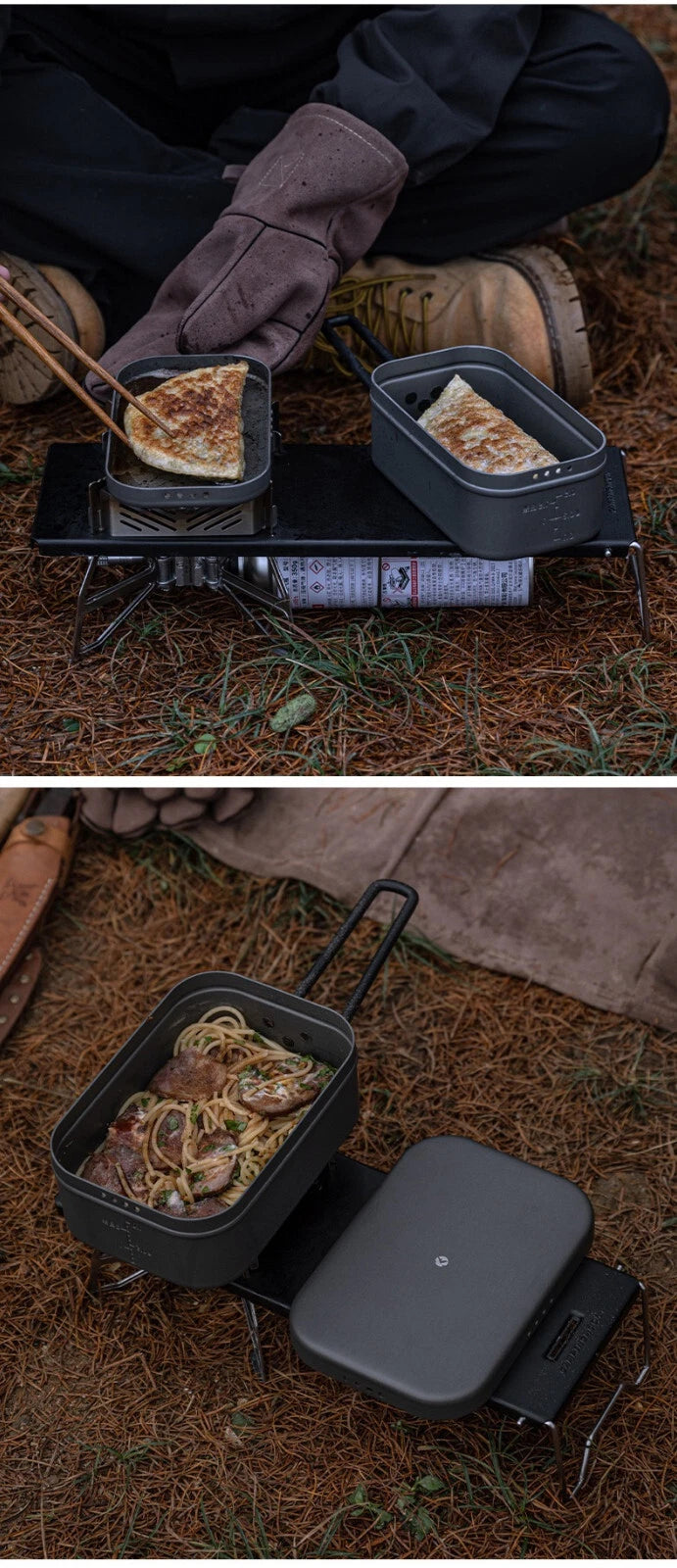 1.3L Camping Outdoor Hard Aluminium Oxide Meal Box Mess Tin Hiking Cookware 07FC0E-D4 - KOEEK