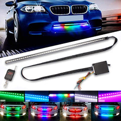 ny 48 LED RGB Knight Rider Scanner Flash Bil Strobe 7 Farve Lys Kit Strip 22 Tommer