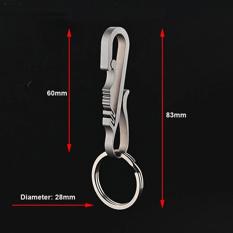 EDC Titanium Alloy Key chain Carabiner with Key Ring Waist Hanging Buckle Tool 07FC0E-D4 - KOEEK
