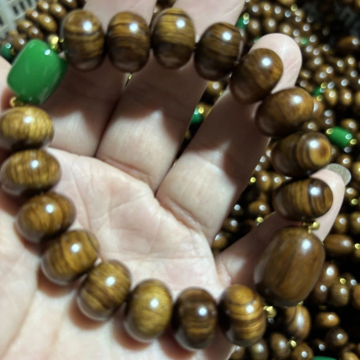Natural Huanghauli Wood Prayer Beads Men Woman  Gift Bracelet Buddha Bless 07FC0E-D4 - KOEEK