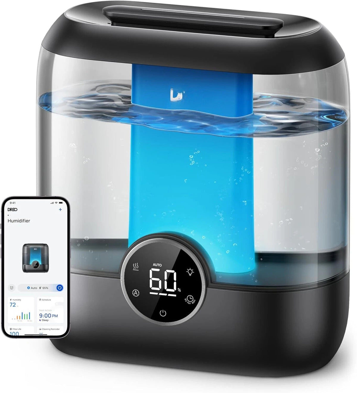 Smart Humidifier for Bedroom, 6 Liter Top Fill Super Large Cool Mist Humidifier 07FC0E-D4 - KOEEK