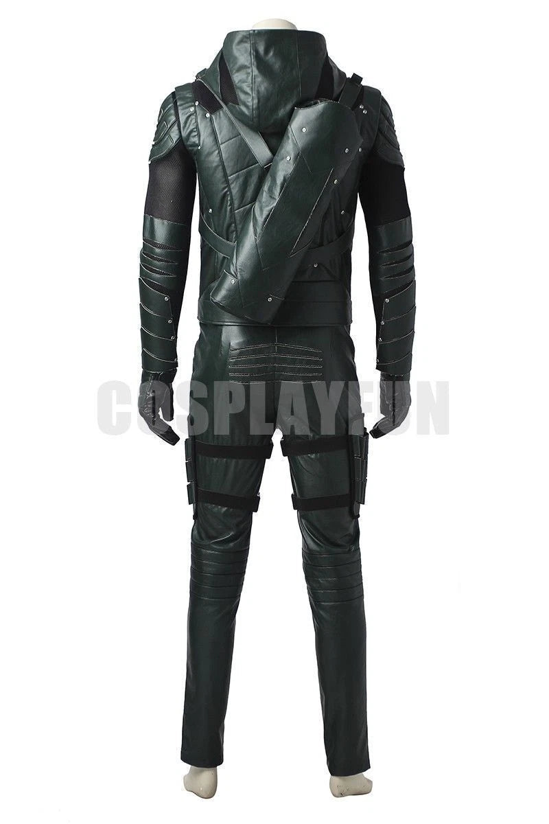 Anime The Green Arrow Season 5 Oliver Queen Cosplay Costume Full Set 07FC0E-D4 - KOEEK
