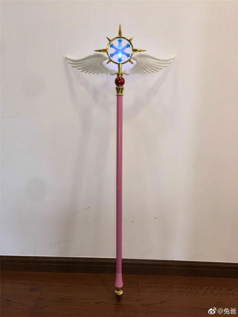 Card Captor Sakura Kinomoto Star Cane 47in  Glowing Magic Wand Cosplay Prop Gift 07FC0E-D4 - KOEEK