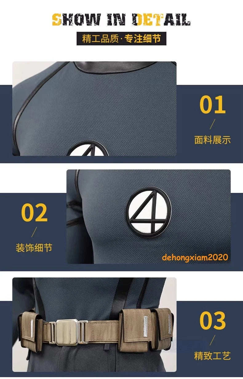 Deadpool 3 Fantastic Four Human Torch Men Cosplay Costume Top Pants Shoes Outfit 07FC0E-D4 - KOEEK
