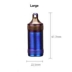 Titanium Alloy Waterproof Emergency Capsule Box Pill Case Keychain Pendant EDC 07FC0E-D4 - KOEEK