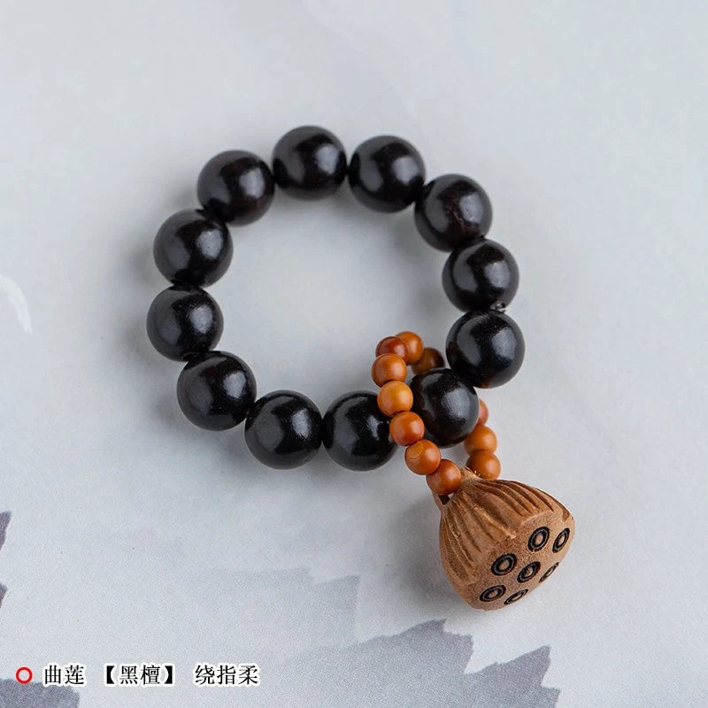 Sandalwood Wrapped Around Hand Twisted Cultural Toy Holding Prayer Beads in Hand 07FC0E-D4 - KOEEK