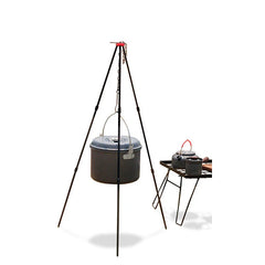 Outdoor Camping Pot Campfire Tripod Camping Stove Cooker Hanging Pot Rack 07FC0E-D4 - KOEEK