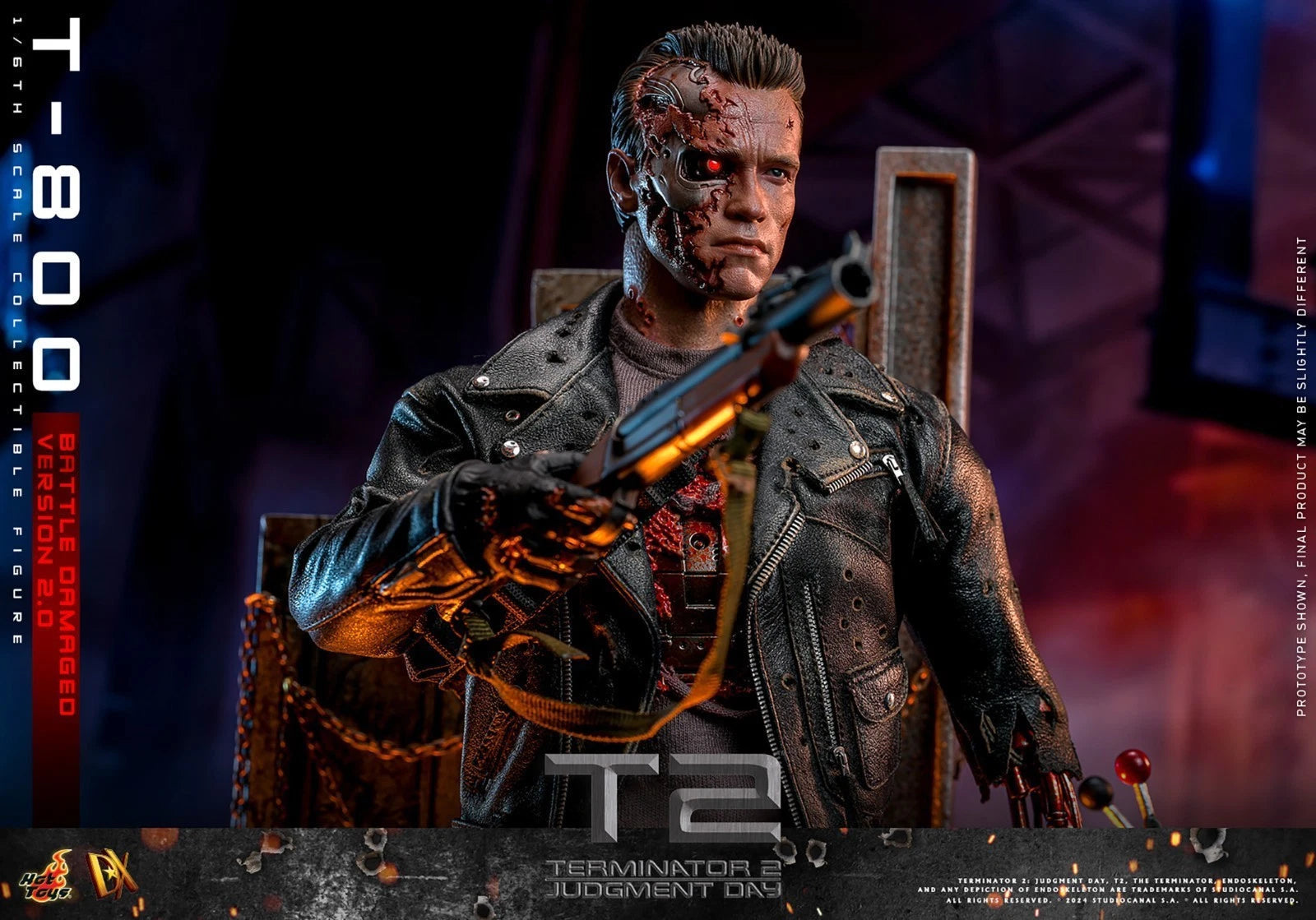 1/6 Hot Toys T-800 Battle-Damaged 2.0 Terminator 2 Scale DX46 Figure HOT_TOYS - KOEEK