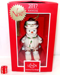LENOX 2017 HAPPY HOLLY DAYS FRESH POWDER Annual Snowman Christmas Ornament Dated LENOX - KOEEK