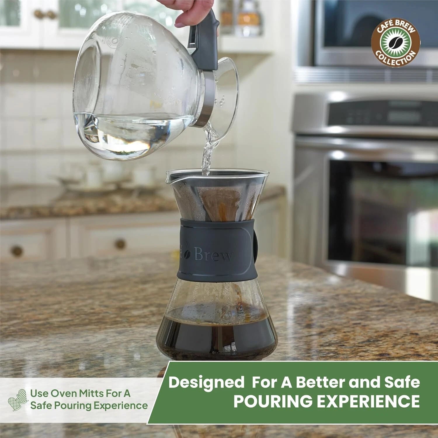 Borosilicate Glass Stove Top Whistling Tea Kettle 12 Cup/48oz Capacity -BPA-Free 07FC0E-D4 - KOEEK