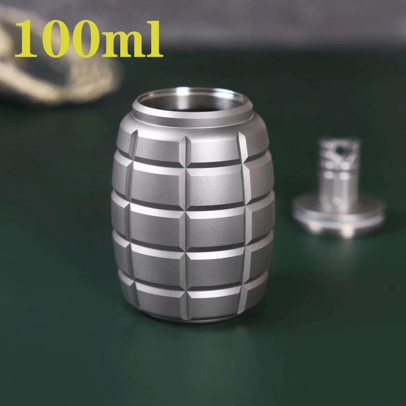 Titanium Flagon Pocket Hip Flask Whiskey Wine Container Screw Cap Flagon 100ML 07FC0E-D4 - KOEEK