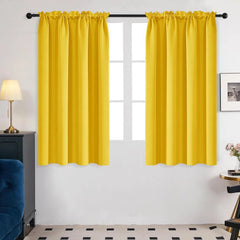 Country-style living room curtains, 42 inches wide x 45 inches long, set of 2 07FC0E-D4 - KOEEK