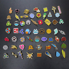 Poke Gym Badges with Glass Lid Display Showcase - Set of 50 Lapel Pin Badges 07FC0E-D4 - KOEEK