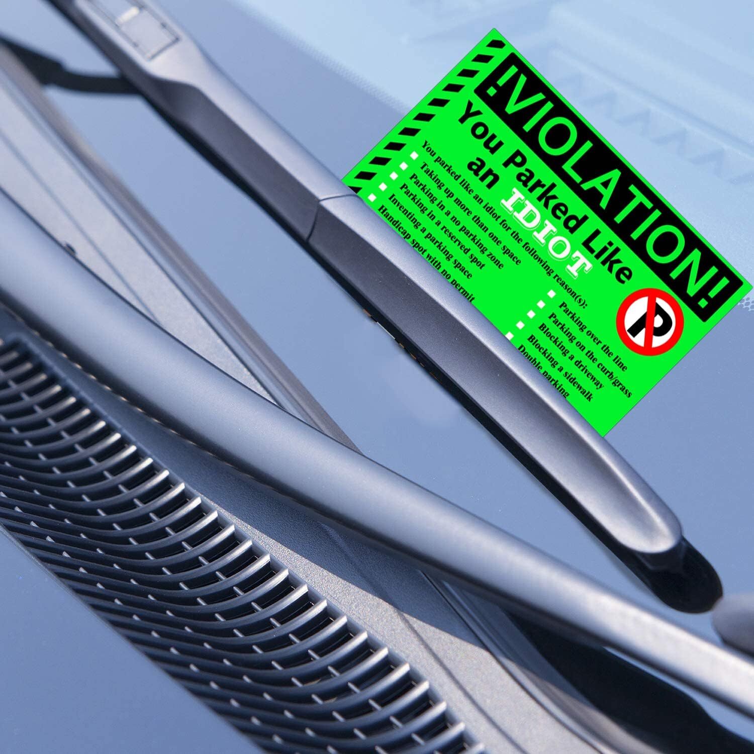new You Parked Like an Idiot Business Sticker 7.5x5.5 inch Multi Reasons Green 07FC0E-D4 - KOEEK