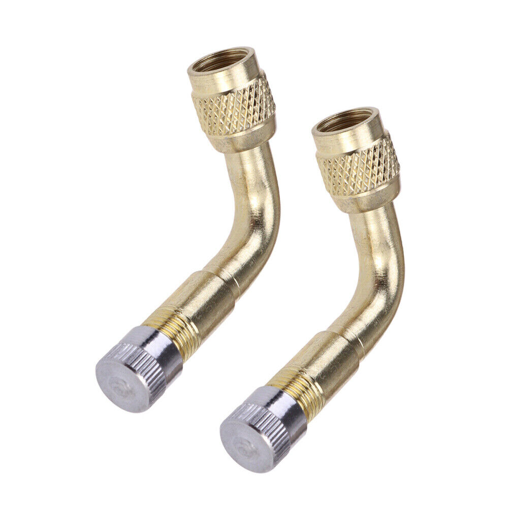 new 2pcs/set 90 Degree Air Brass Stem Extension Adapter Car Truck Motorcycle Scooter koeek - KOEEK