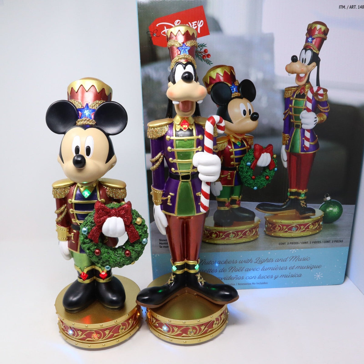 Disney Christmas Holiday Nutcrackers Mickey Mouse & Goofy Lights & Music Figures DISNEY - KOEEK