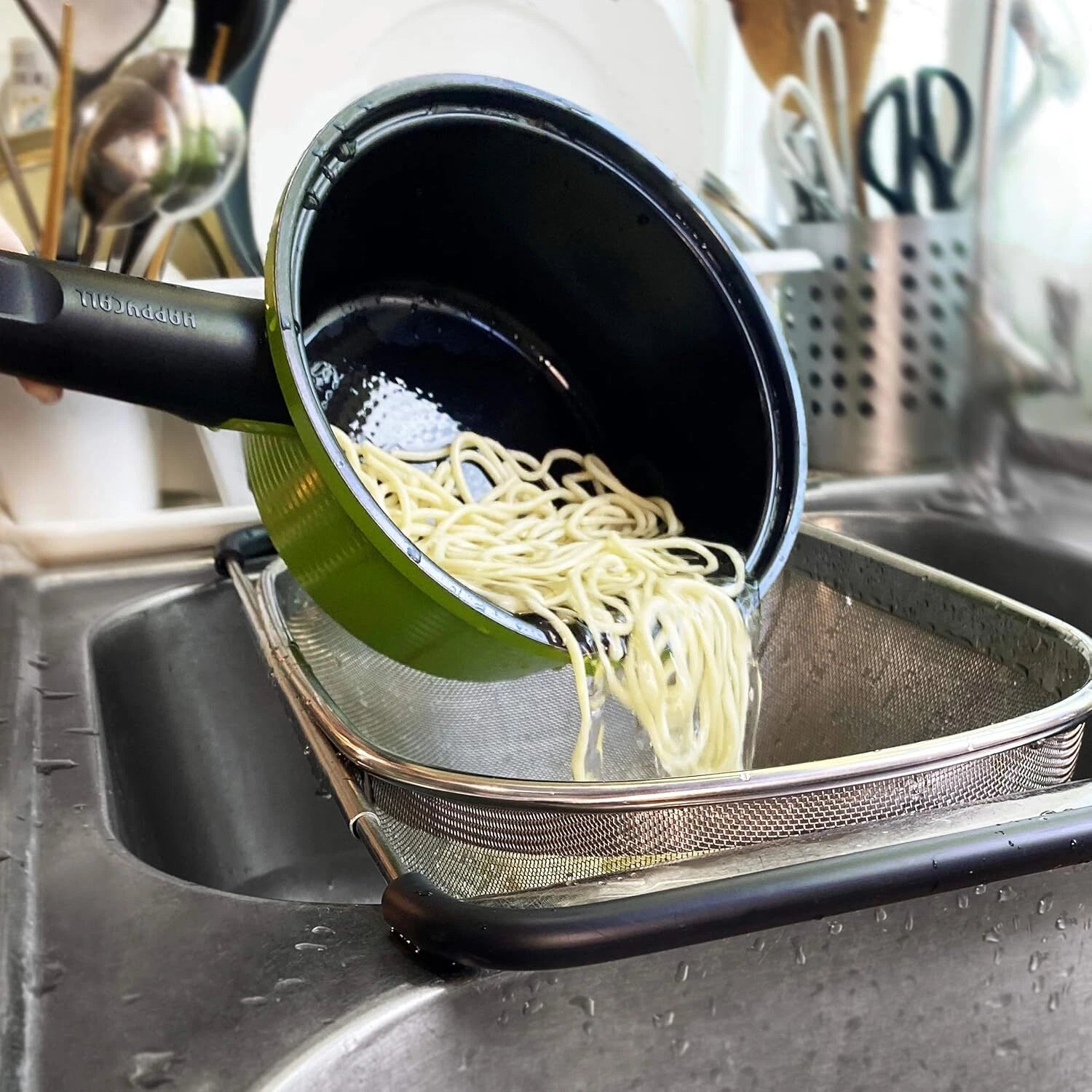 Over the Sink Colander Strainer Basket Stainless Steel, For Kitchen Sink 07FC0E-D4 - KOEEK